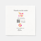 QR-Code der Website des Google-Reviews Serviette (Vorderseite)