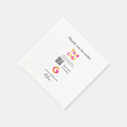 QR-Code der Website des Google-Reviews Serviette (Ecke)