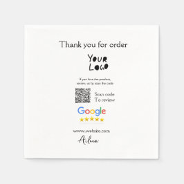 QR-Code der Website des Google-Reviews Serviette