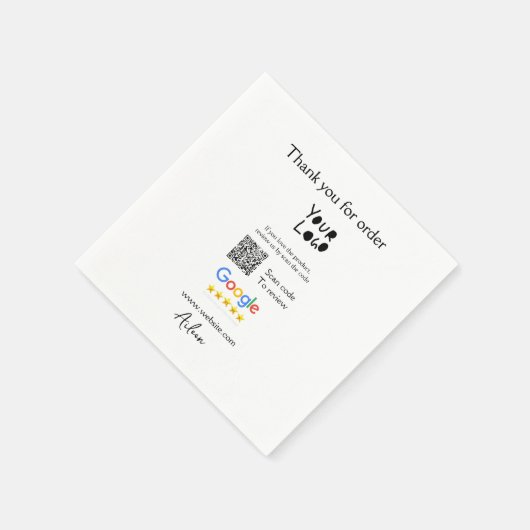 QR-Code der Website des Google-Reviews Serviette (Ecke)