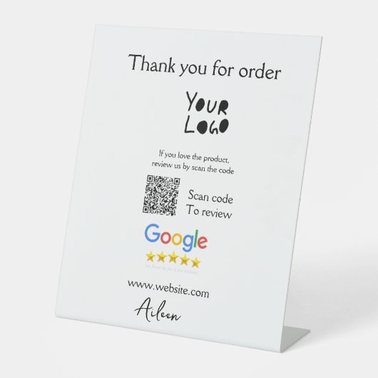 QR-Code der Website des Google-Reviews Sockelschild (Vorderseite)