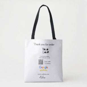 QR-Code der Website des Google-Reviews Tasche