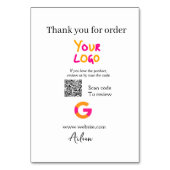 QR-Code der Website des Google-Reviews Tischnummer (Rückseite)