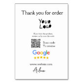 QR-Code der Website des Google-Reviews Tischnummer (Vorderseite)