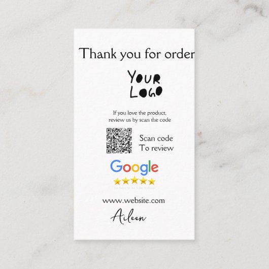 QR-Code der Website des Google-Reviews Visitenkarte (Rückseite)