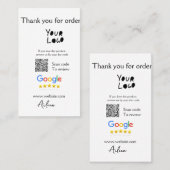 QR-Code der Website des Google-Reviews Visitenkarte (Vorne/Hinten)