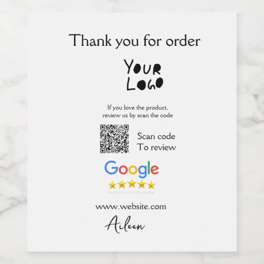 QR-Code der Website des Google-Reviews Weinetikett (Einzelnes Label)
