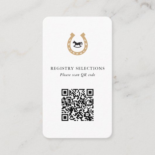 QR-Code Derby Baby Shower Registry oder Info Begleitkarte (Vorderseite)