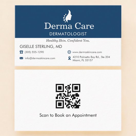 QR Code Dermatologist Skin Doctor Office  Visitenkarte