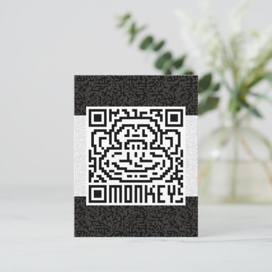 QR-Code des Affen Postkarte (Stehend Vorderseite)