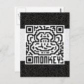 QR-Code des Affen Postkarte (Vorne/Hinten)