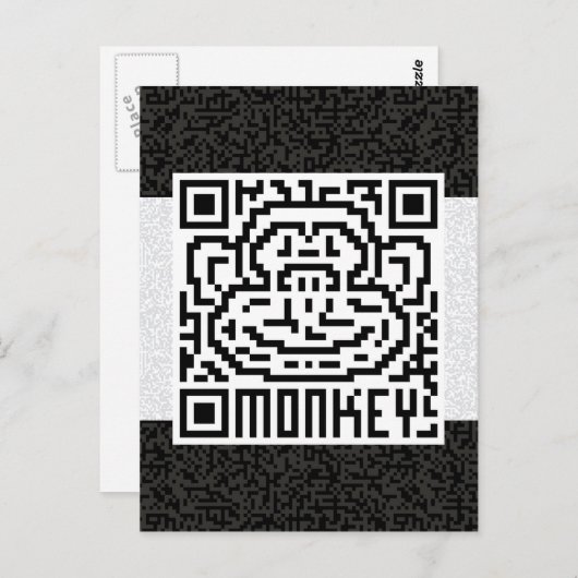 QR-Code des Affen Postkarte (Vorne/Hinten)