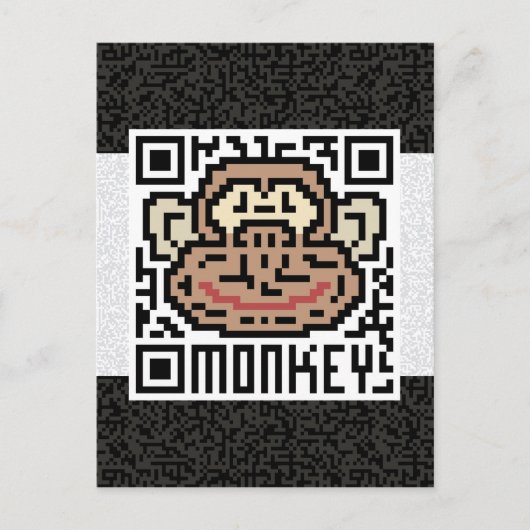 QR-Code des Affen Postkarte (Vorderseite)