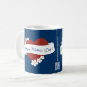 QR-Code des Banners "Red Heart Happy Mother's Day" Kaffeetasse (Vorderseite Links)