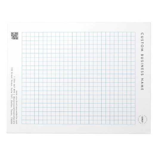 QR-Code des benutzerdefinierten Firmennamens Zeich Notizblock (Vorderseite)