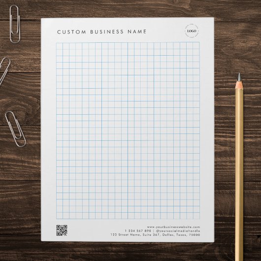 QR-Code des benutzerdefinierten Firmennamens Zeich Notizblock