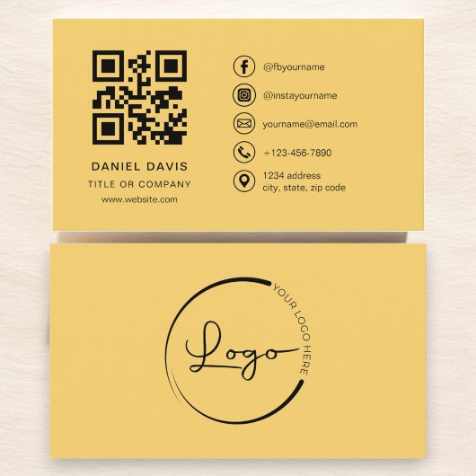 QR-Code des Beruflichen Unternehmens Yellow Visitenkarte
