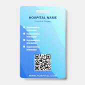 QR-Code des Blue Template Hospital Foto ID des Mit Ausweis (Back)