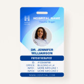 QR-Code des Blue Template Hospital Foto ID des Mit Ausweis (Vorderseite)