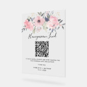 QR-Code des Blumenrosa-Bloom Honeymoon-Fonds Acrylschild (Winkel)