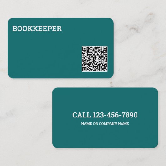 QR-Code des Buchhalters Visitenkarte (Vorne/Hinten)