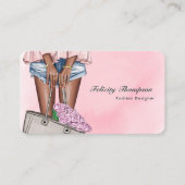 QR-Code des Designers für rosa und goldene Mode Visitenkarte (Vorderseite)