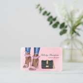 QR-Code des Designers für rosa und goldene Mode Visitenkarte (Stehend Vorderseite)