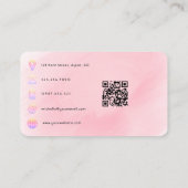 QR-Code des Designers für rosa und goldene Mode Visitenkarte (Rückseite)