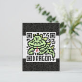 QR Code des Drachen Postkarte (Stehend Vorderseite)