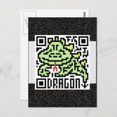 QR Code des Drachen Postkarte (Vorne/Hinten)