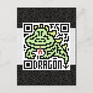 QR Code des Drachen Postkarte