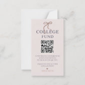 QR-Code des Elegante Bow Abschluss Uni Mitteilungskarte (Vorderseite)