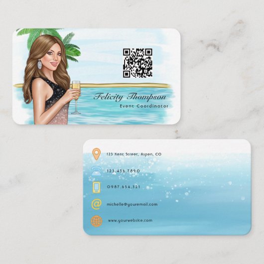 QR-Code des Ereigniskoordinators Visitenkarte (Vorne/Hinten)