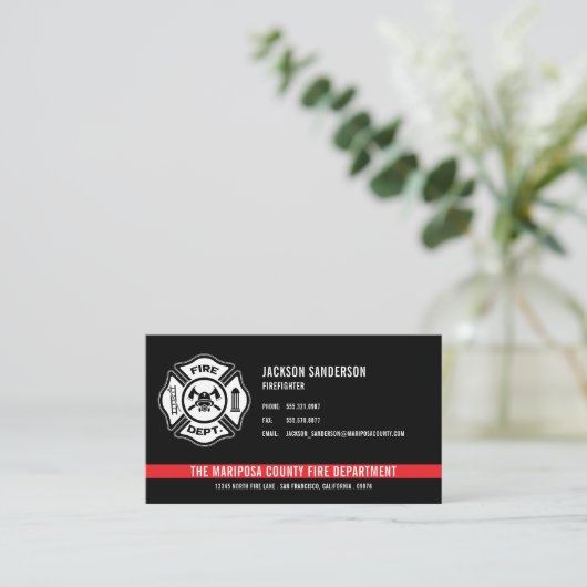 QR-Code des Feuerwehrdienstes Visitenkarte (Stehend Vorderseite)