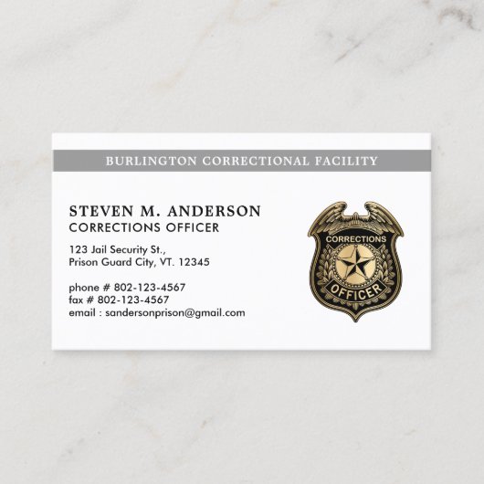 QR-Code des Gefängnisinhabers Visitenkarte (Vorderseite)