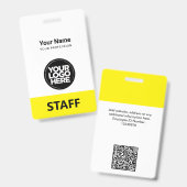 Qr-Code des gelben Firmennamens Ausweis (Vorder- & Rückseite)
