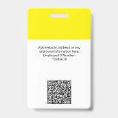 Qr-Code des gelben Firmennamens Ausweis (Rückseite)