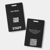 Qr-Code des Geschäftsnamens "Black Employee" insge Ausweis (Front & Back)