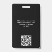Qr-Code des Geschäftsnamens "Black Employee" insge Ausweis (Back)