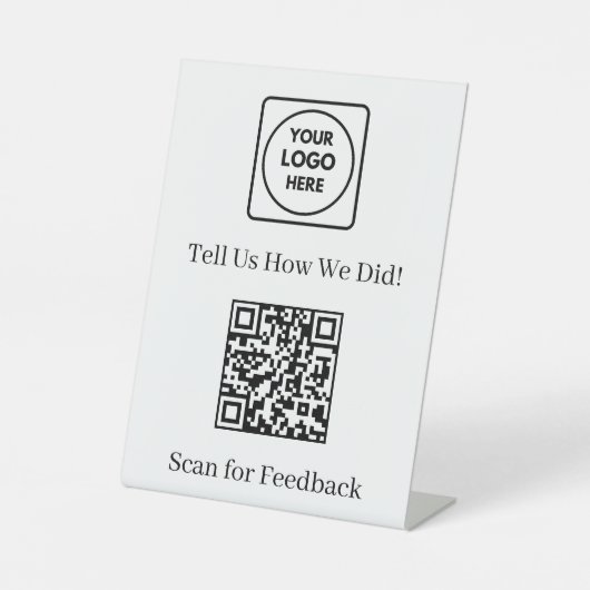 QR-Code des Kunden | Bewertung von Unternehmensübe Sockelschild (Vorderseite)