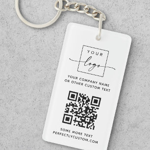 QR-Code des Logos, benutzerdefinierte Texte weiß o Schlüsselanhänger