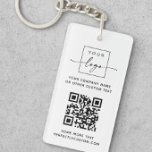 QR-Code des Logos, benutzerdefinierte Texte weiß o Schlüsselanhänger