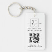 QR-Code des Logos, benutzerdefinierte Texte weiß o Schlüsselanhänger (Vorderseite)
