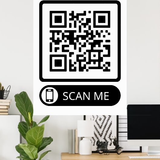 QR-Code des Marketings prüfen Poster (Heimbüro)