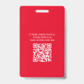 QR-Code des modernen Red Volunteer-ID Ausweis (Rückseite)