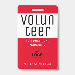 QR-Code des modernen Red Volunteer-ID Ausweis