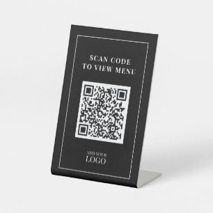QR-Code des modernen Scan-Menüs Sockelschild
