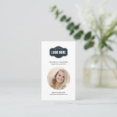 QR-Code des modernen Unternehmens Mitarbeiter-Foto Visitenkarte (Stehend Vorderseite)