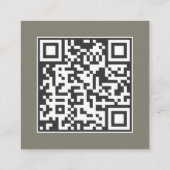 QR-Code des modernen Zinnmonogramms Quadratische Visitenkarte (Rückseite)