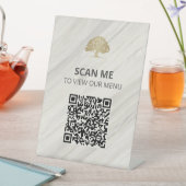 QR-Code des "Natural Wellness-Center Scan"-Menüs Sockelschild (In Situ)